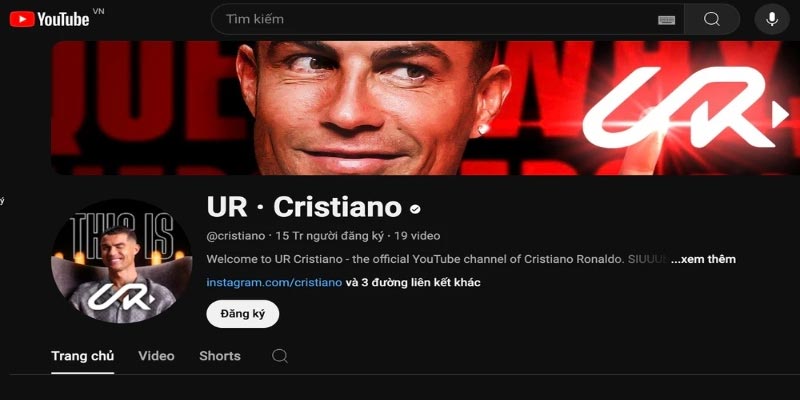 Kênh Youtube Cristiano Ronaldo